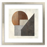 Abstract geometric silver frame showcasing a modern design with a white mat, ideal for contemporary artwork display in stylish interiors. Perfect for home decor enthusiasts looking to elevate their space.