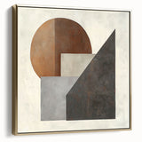 Abstract geometric framed canvas artwork featuring a blend of silver and gold hues, ideal for modern home decor. Perfect for adding a stylish focal point to any room.