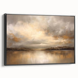Framed abstract landscape wall art featuring vibrant colors and intricate designs, displayed in a sleek black frame, perfect for modern home decor.