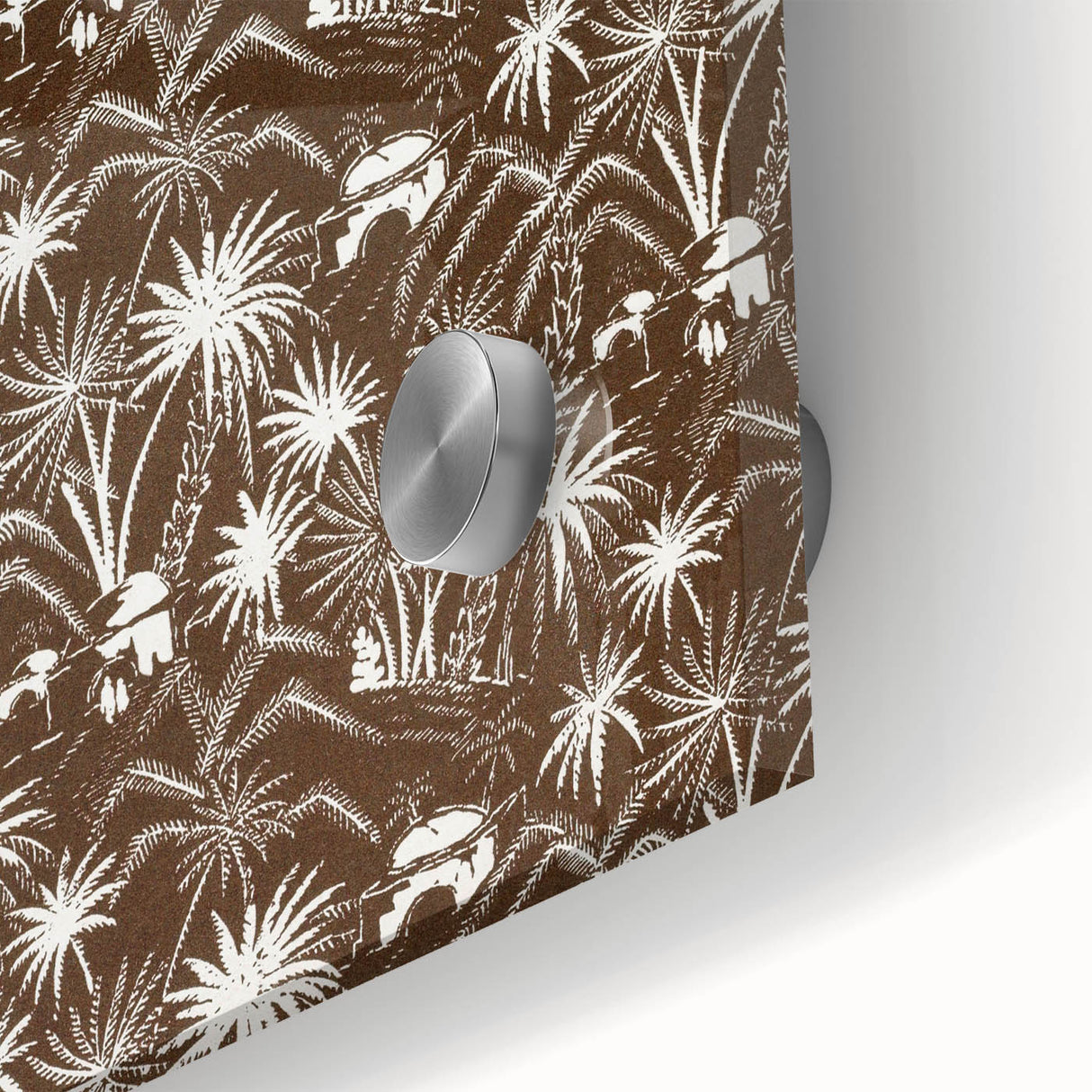 Elegant Palm Grove Art Deco Wall Art – Brown & White Vintage Print