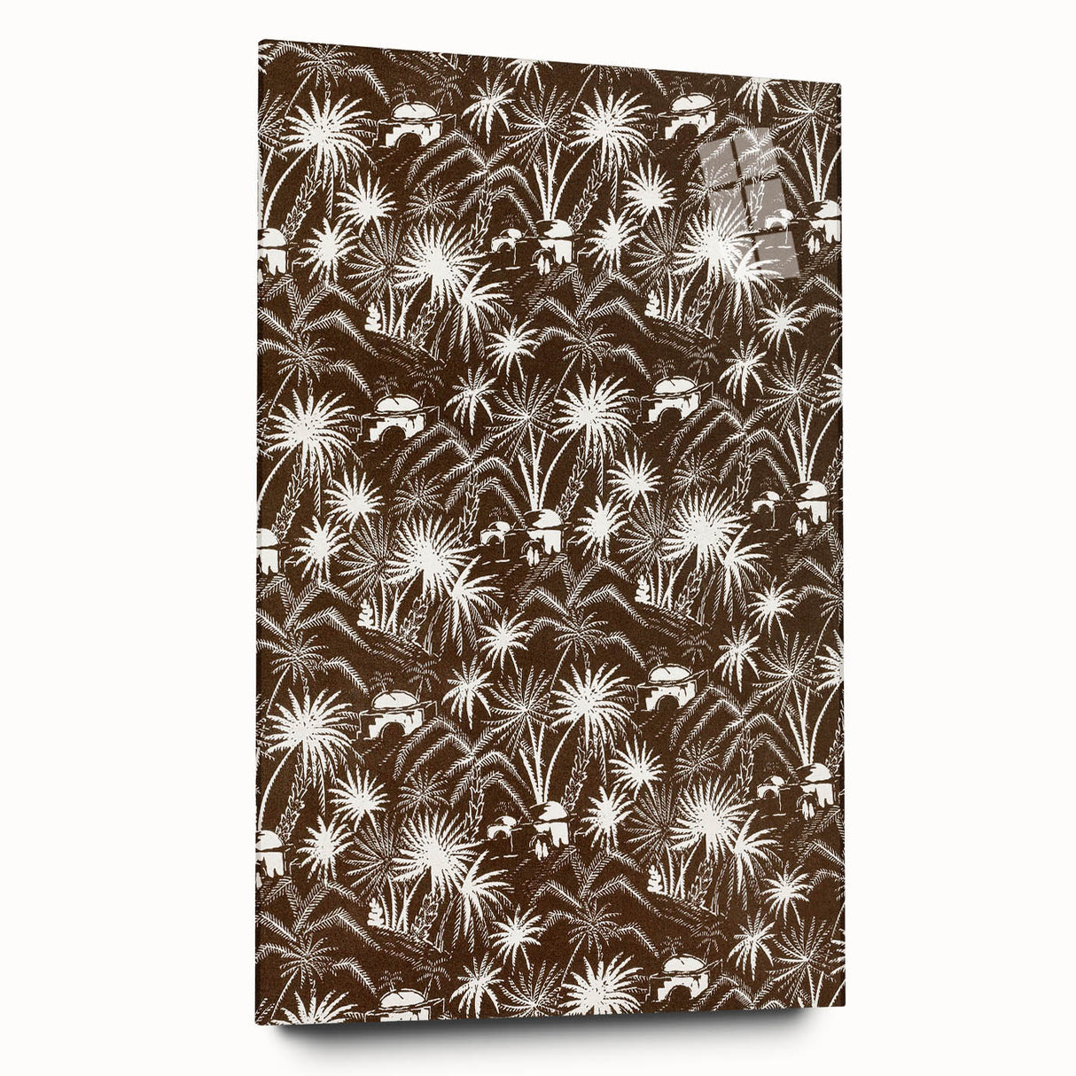 Elegant Palm Grove Art Deco Wall Art – Brown & White Vintage Print