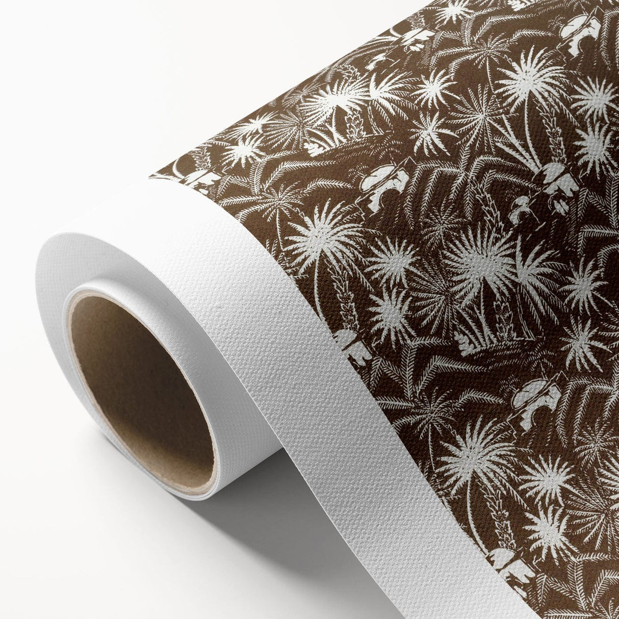 Elegant Palm Grove Art Deco Wall Art – Brown & White Vintage Print