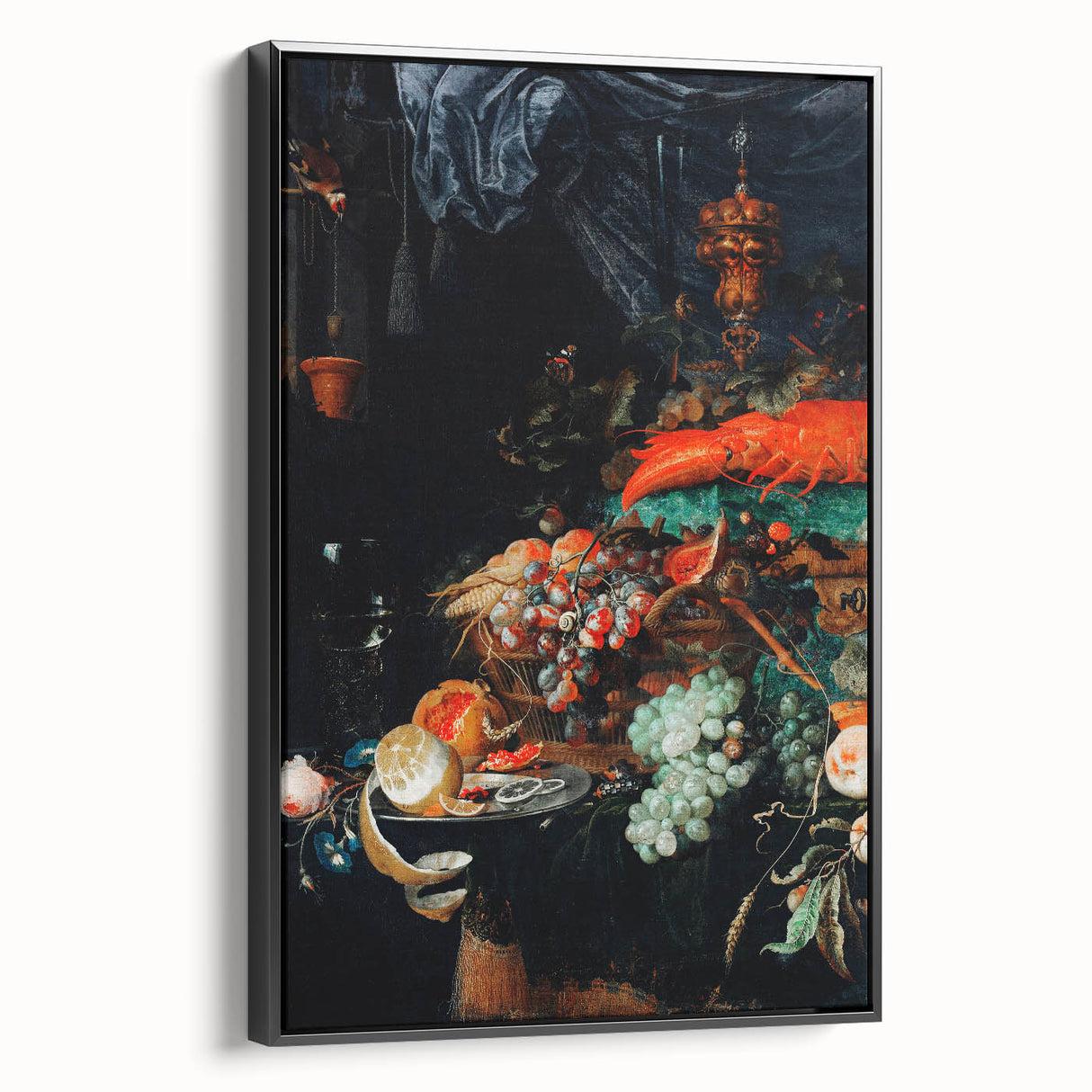 Baroque Still Life Art - Antique Fruit and Lobster Print for Home Décor