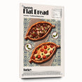 Acrylic print of various food dishes in vibrant colors, ideal for dining room decor.