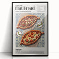 Large abstract wall art featuring an assortment of colorful food dishes on a black acrylic framed print.