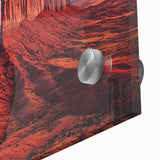 Abstract close-up of a vibrant desert landscape design in acrylic glass, showcasing warm earthy tones and intricate textures, perfect for modern home decor.