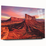 Acrylic glass artwork showcasing a stunning desert landscape in soft earth tones, viewed from the side, perfect for modern home decor. Ideal for enhancing living spaces with a serene vibe.