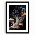 Extra large abstract art print featuring colorful, textured elements, ideal for living room decor.