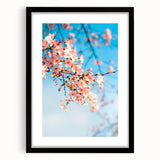 Extra large colorful abstract art print with textured design in vibrant hues, framed in black, ideal for living room decor.