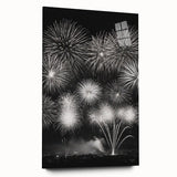 Large abstract wall art on acrylic glass depicting winter scene in muted blue and white tones.