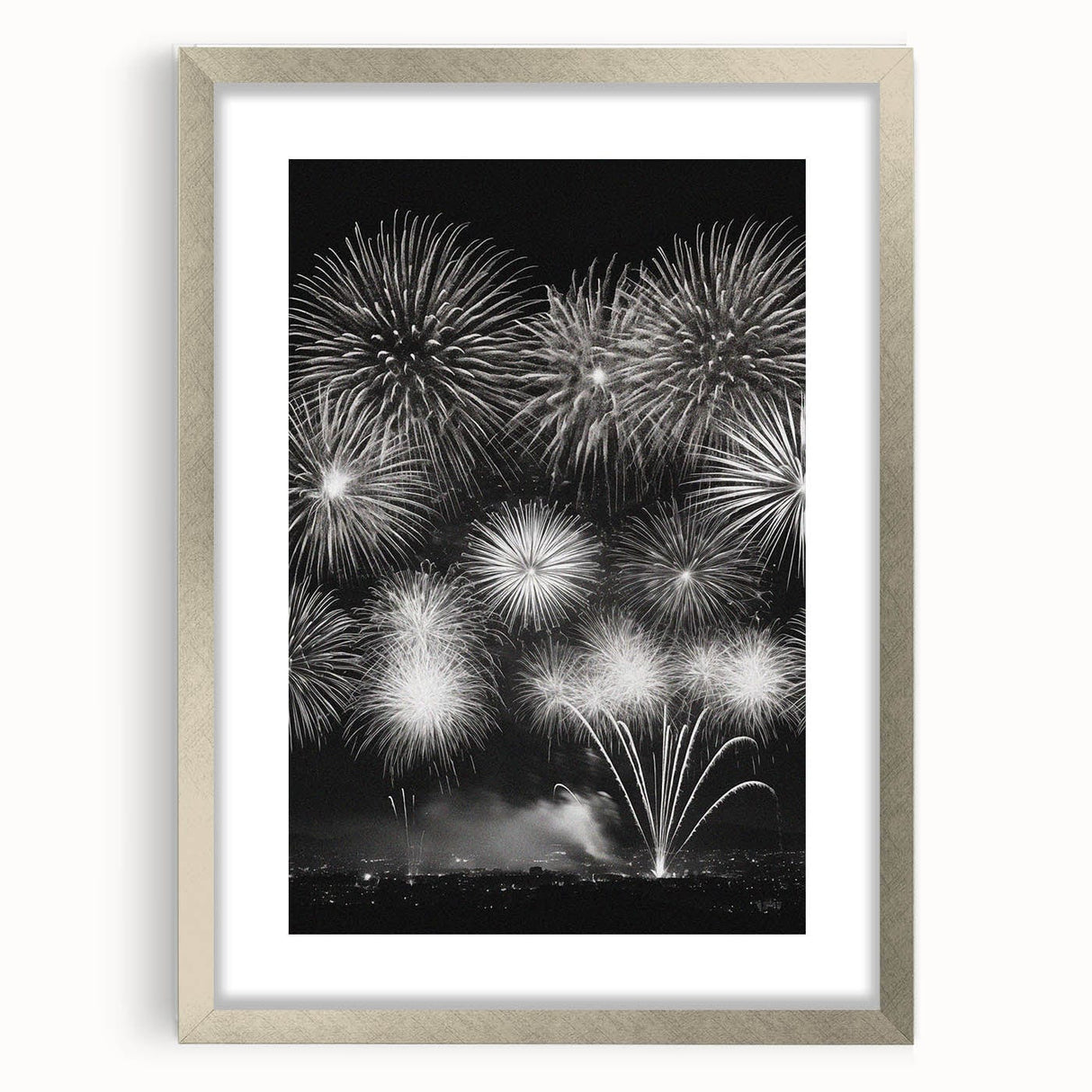 Textured art print featuring abstract swirls in cool blue and white tones, framed in silver, ideal for bedroom wall decor.