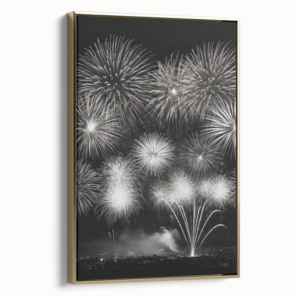 Framed canvas depicting a winter landscape in muted gray and black tones, ideal for bedroom wall art.