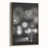 Framed canvas depicting a winter landscape in muted gray and black tones, ideal for bedroom wall art.