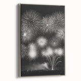 Winter landscape art painting on framed canvas, featuring muted blue and gray tones, ideal for living room decor.