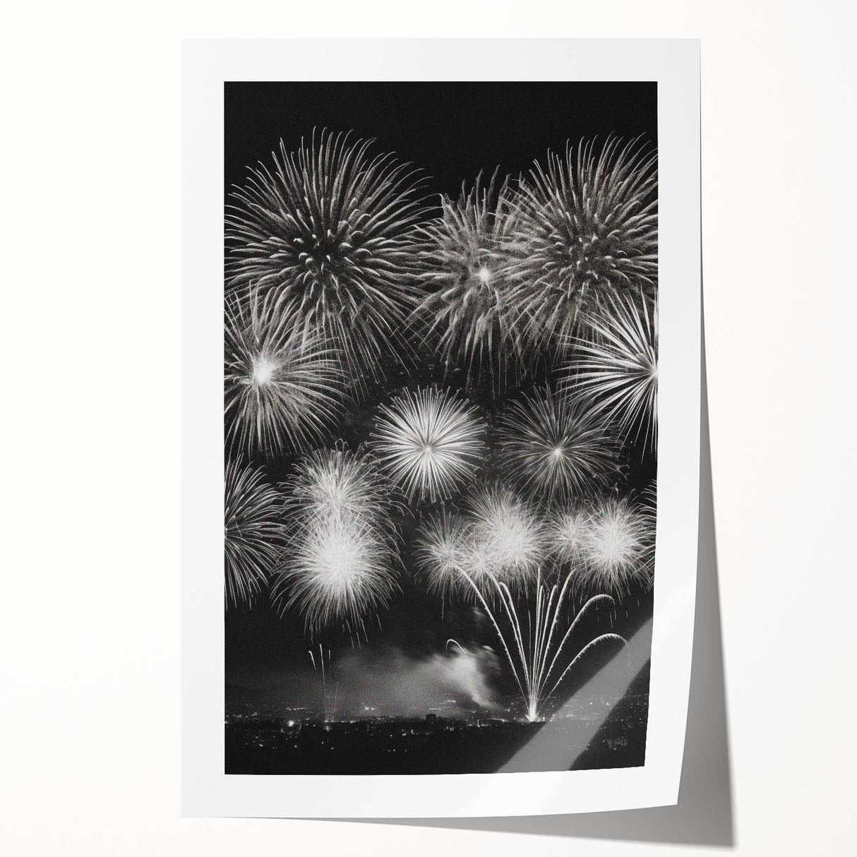 Rolled canvas print of a winter-themed floral art in muted blue and gray tones, ideal for art wall dining room.