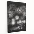 Winter-themed abstract art on stretched canvas featuring cool blue and white tones, suitable for kitchen wall art.