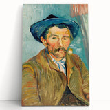 Large black and white stretched canvas of a Vincent van Gogh painting, suitable for kitchen art.