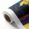 Modern Wall Art: Bold Abstract Landscape with Vibrant Colors and Church