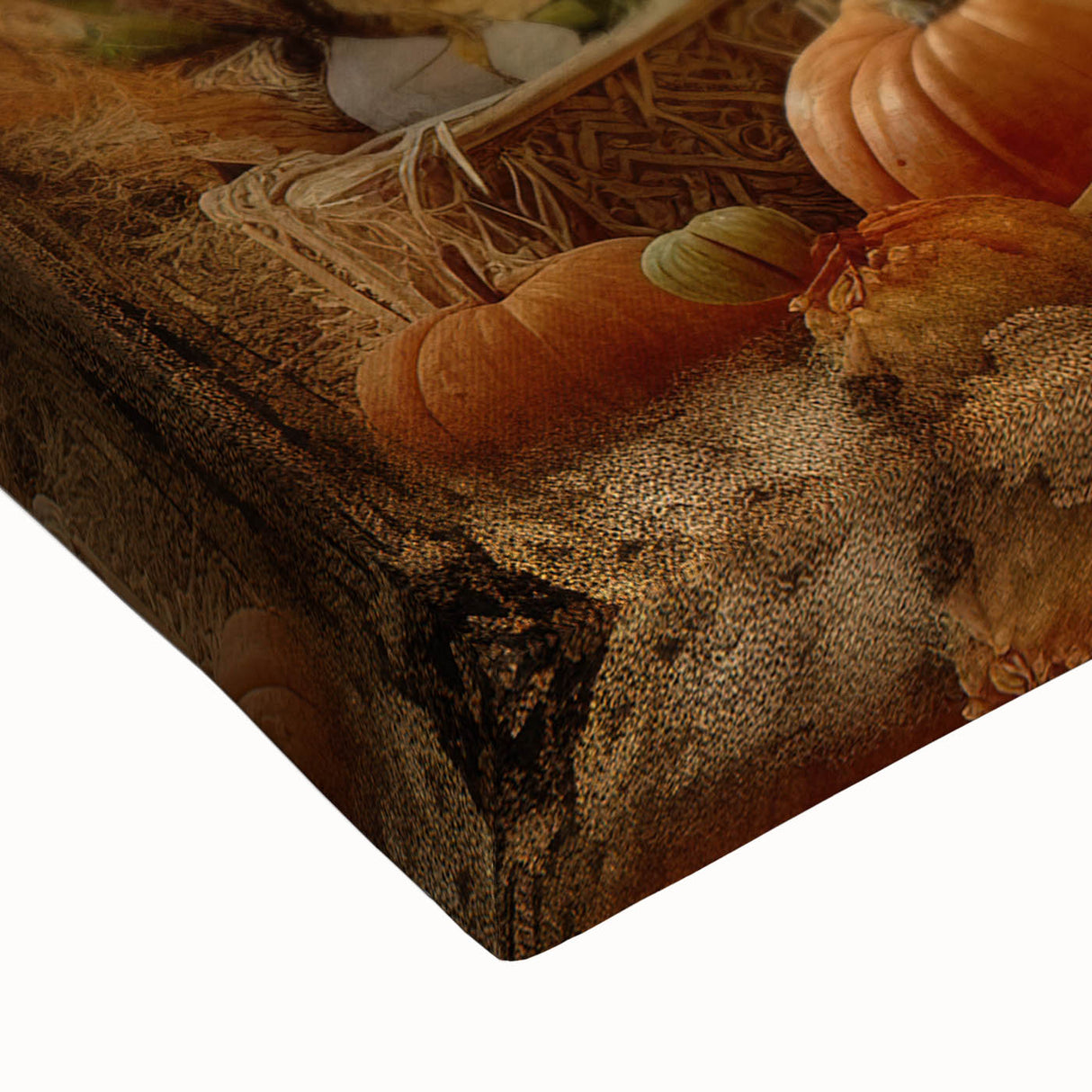 Farmhouse Style Wall Decor with Pumpkins and Barn - Country Style Art