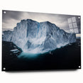 Acrylic wall art depicting vibrant coastal landscapes with dramatic cliffs, presented in a sleek glass frame, showcasing intricate textures and colors. Perfect for enhancing modern interior decor.