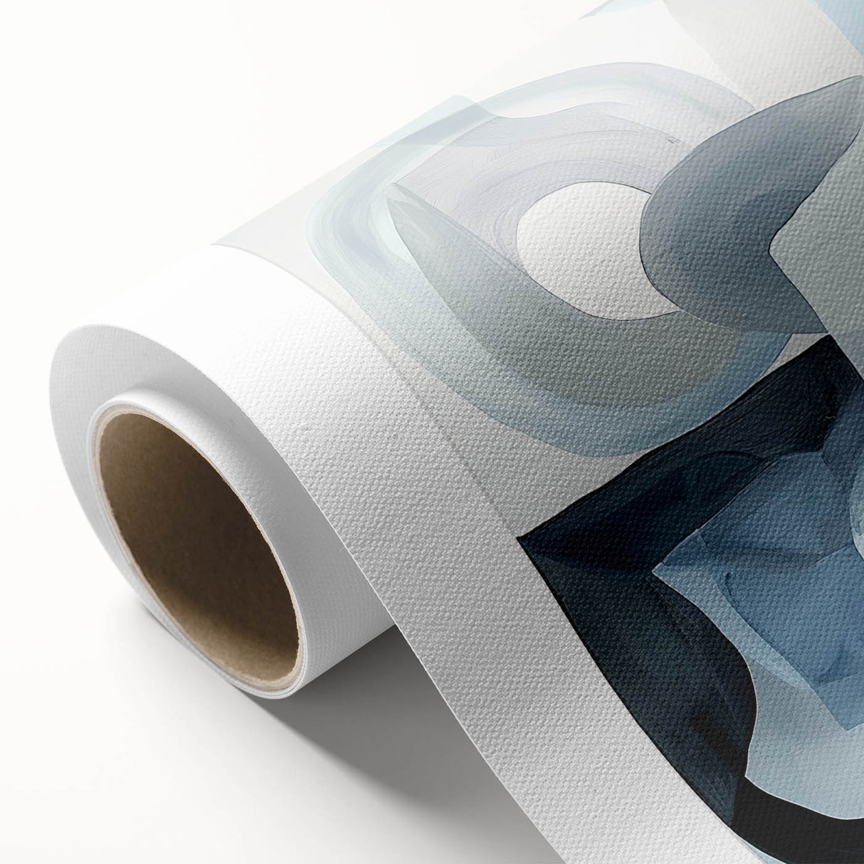 Contemporary Living Room Wall Art – Abstract Blue & Gray Canvas