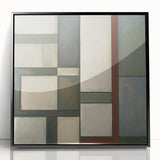 Abstract geometric framed acrylic artwork showcasing bold black and white patterns, ideal for modern home decor. Perfect for contemporary art enthusiasts.