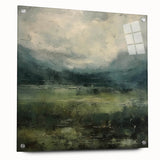 Abstract landscape wall art displayed in a side view, featuring vibrant acrylic glass with pin details, ideal for modern home decor. Perfect for enhancing any room's ambiance with a touch of artistic elegance.