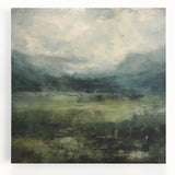 Abstract landscape wall art on stretched canvas showcasing vibrant colors and fluid shapes, perfect for modern home decor. Ideal for adding a touch of creativity and elegance to any room.