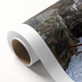 Scenic rolled canvas print showcasing vibrant landscape canyons with rich earthy tones, expertly packaged in a durable cardboard tube for safe delivery.