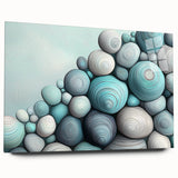 Large abstract wall art featuring close-up nature elements in vibrant green and brown tones on acrylic glass.