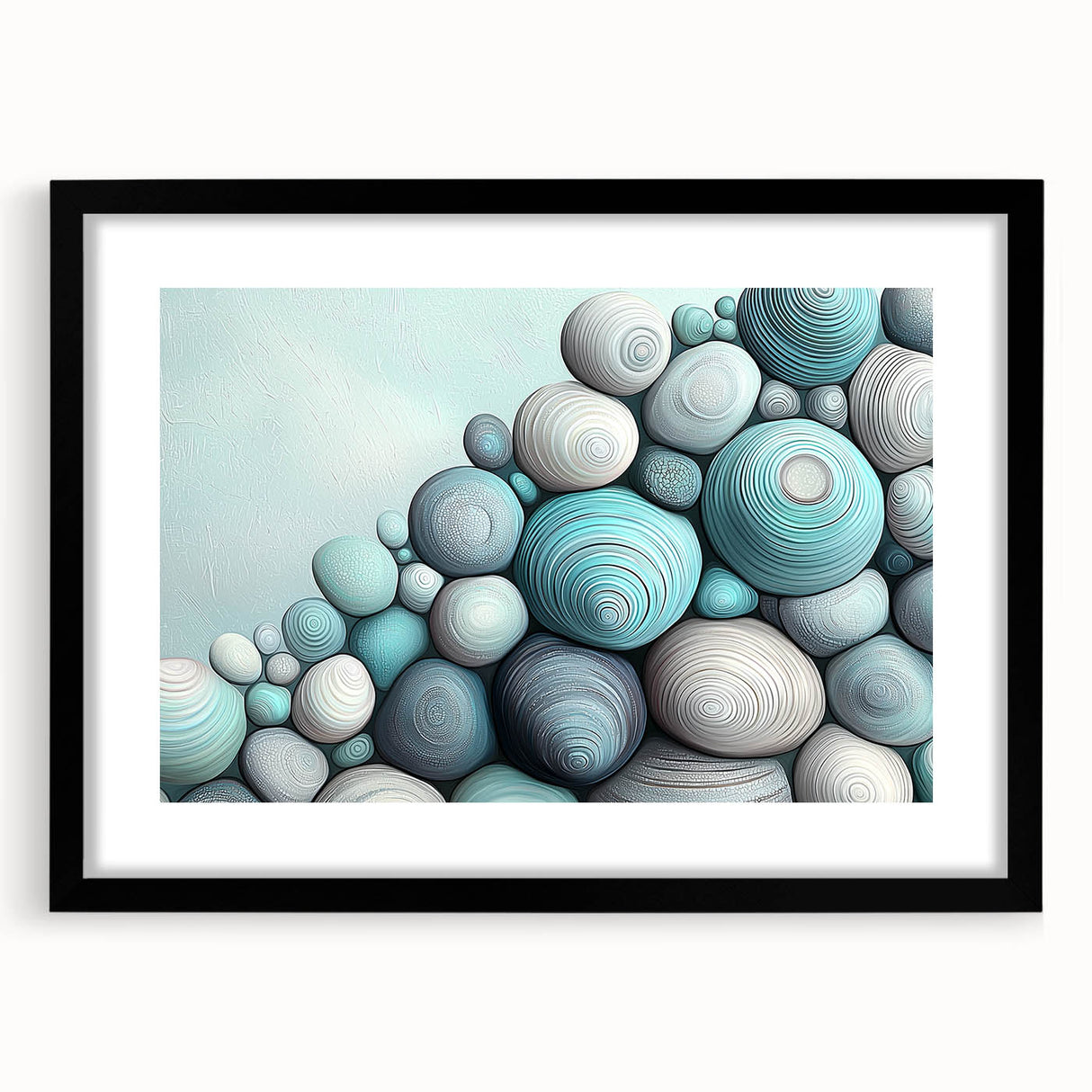 Extra large abstract art print featuring vibrant, textured swirls of color on a black framed canvas.