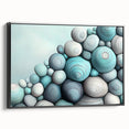 Black and white framed canvas of a detailed landscape, ideal for bedroom wall art with a vintage poster style.