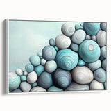 Vintage poster art of a nature close-up, featuring colorful elements on a white framed canvas.