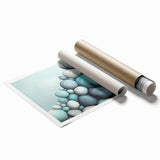 Close-up floral art in soft pastel shades on a rolled print, suitable for large bathroom or living room walls.