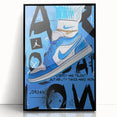 Air Jordan Pop Art Wall Art - Bold Blue Sneaker Canvas Print