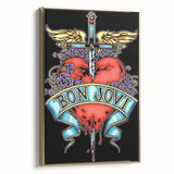 Bon Jovi Tattoo Heart Poster - Retro Music Wall Art