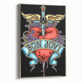 Bon Jovi Tattoo Heart Poster - Retro Music Wall Art