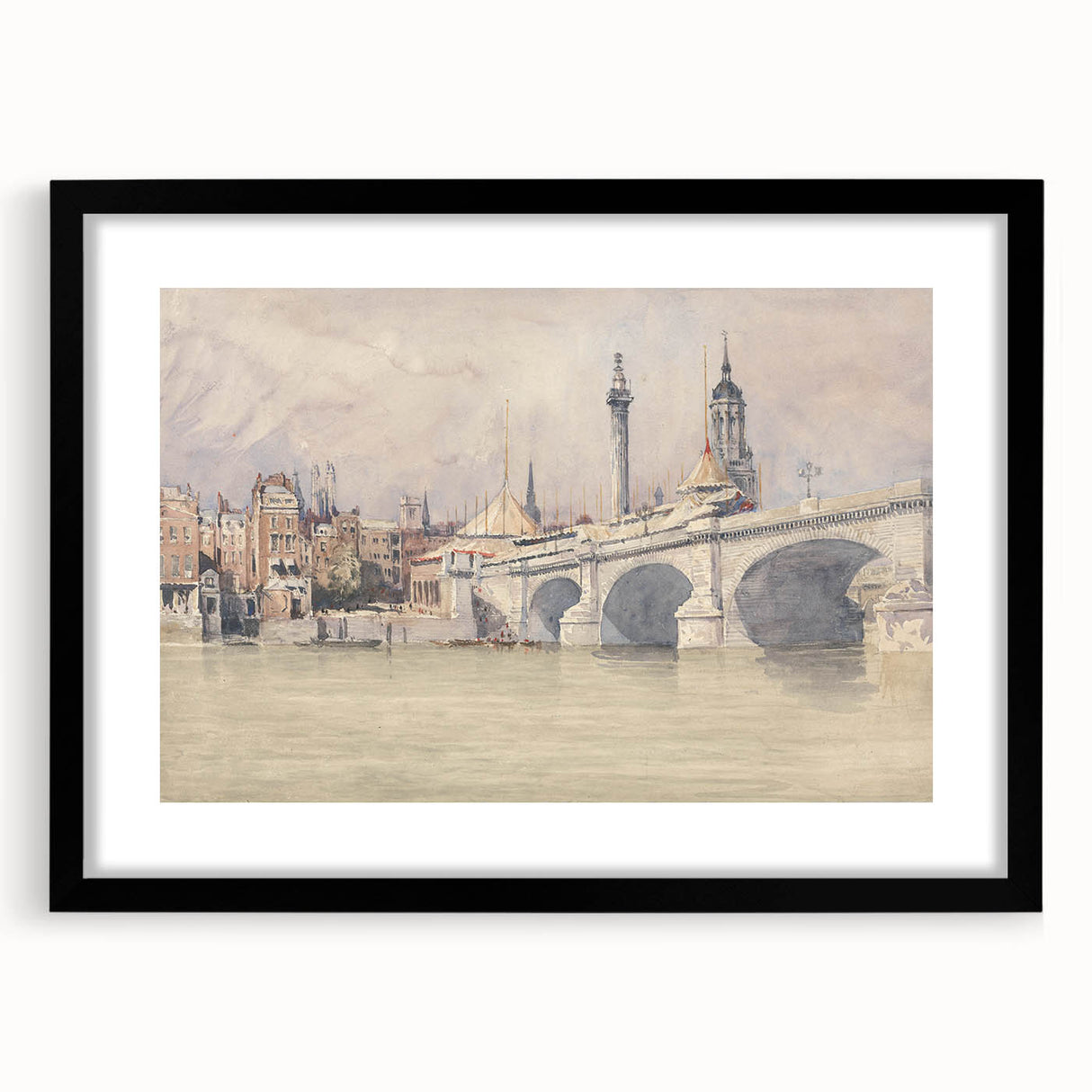 Historic Realism Art | Opening of the New London Bridge by David Cox Print