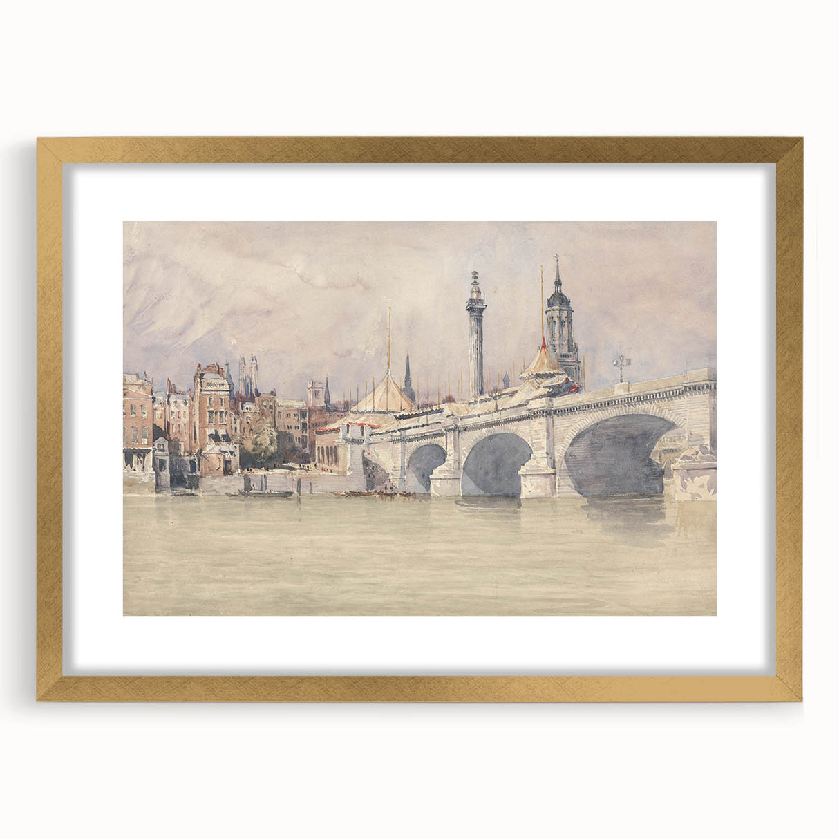 Historic Realism Art | Opening of the New London Bridge by David Cox Print