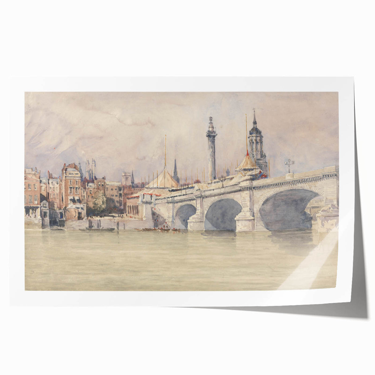 Historic Realism Art | Opening of the New London Bridge by David Cox Print
