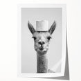 Adorable Llama Bathroom Wall Art - Fun Black and White Decor