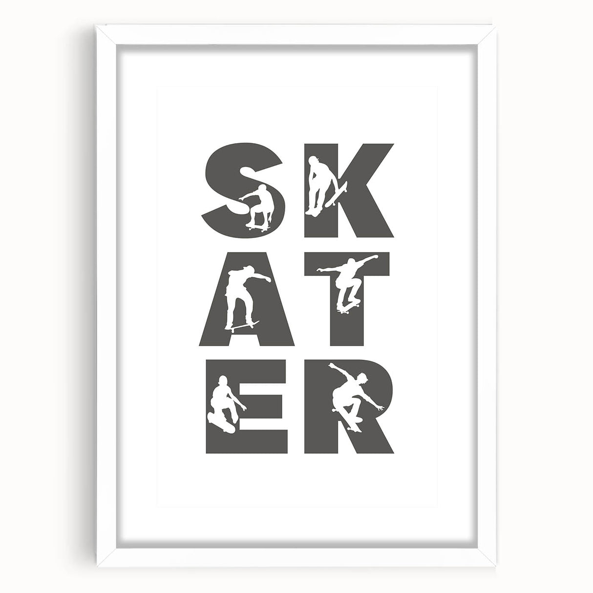 Skater Typography Wall Art - Boys Room Wall Art Kids Wall Art Prints