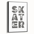 Skater Typography Wall Art - Boys Room Wall Art Kids Wall Art Prints