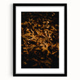 Extra large abstract art print featuring vibrant fall colors on a textured canvas, framed in black.