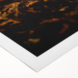 Art deco poster featuring a stylized autumnal scene in orange and brown tones on rolled canvas.