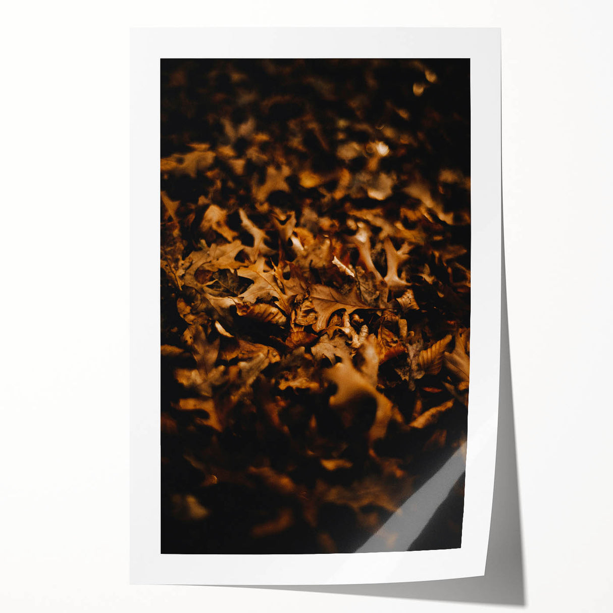 Extra large rolled print featuring a fall-themed floral design in warm orange and red tones, ideal for dining room wall art.