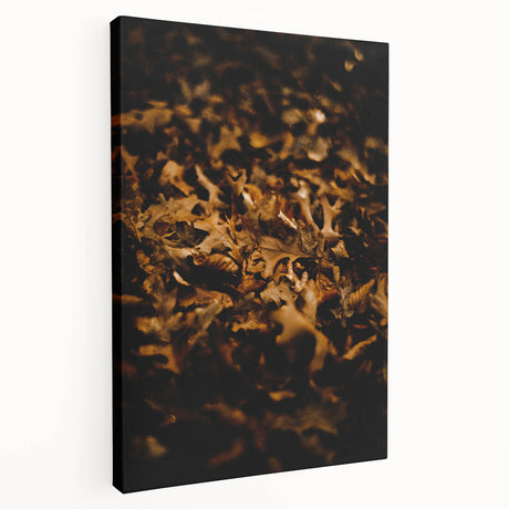 Large canvas print featuring a fall landscape with warm orange and yellow tones, suitable for kitchen wall art.