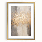 Extra large abstract art print with textured design in cool blue tones, framed in gold, ideal for living room decor.