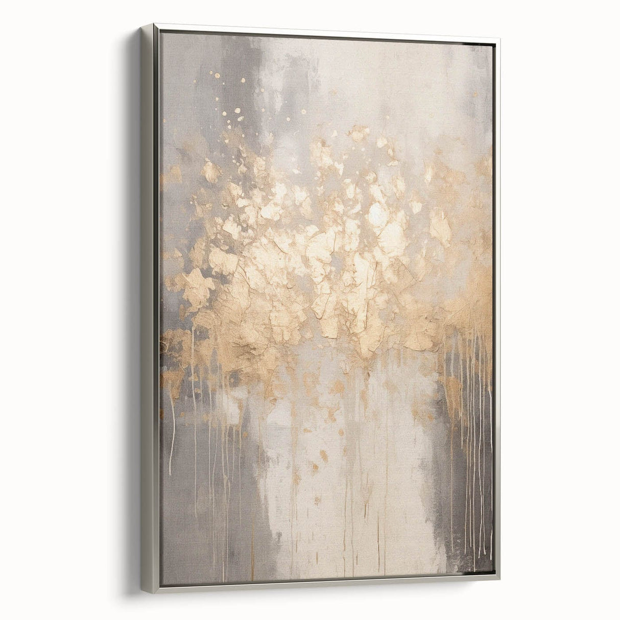 Framed canvas featuring vintage winter landscape art with muted gray and silver tones, ideal for living room decor.