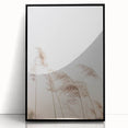 Large abstract wall art in mid-century modernist style with vibrant orange and teal hues on acrylic.